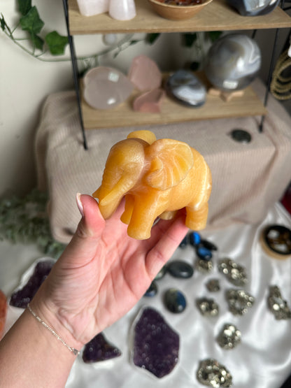 Orange Calcite Elephant