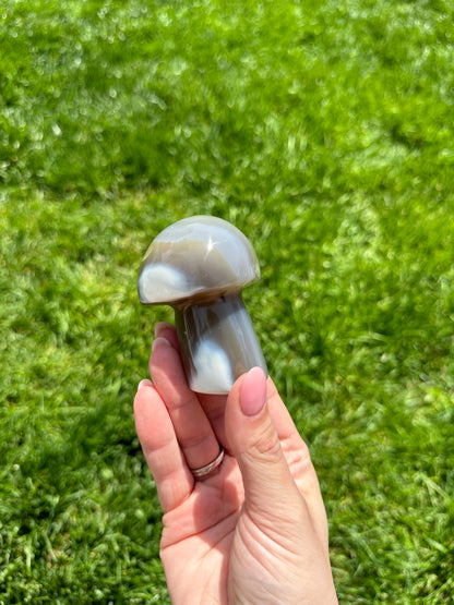 Banded Orca Agate Mushroom