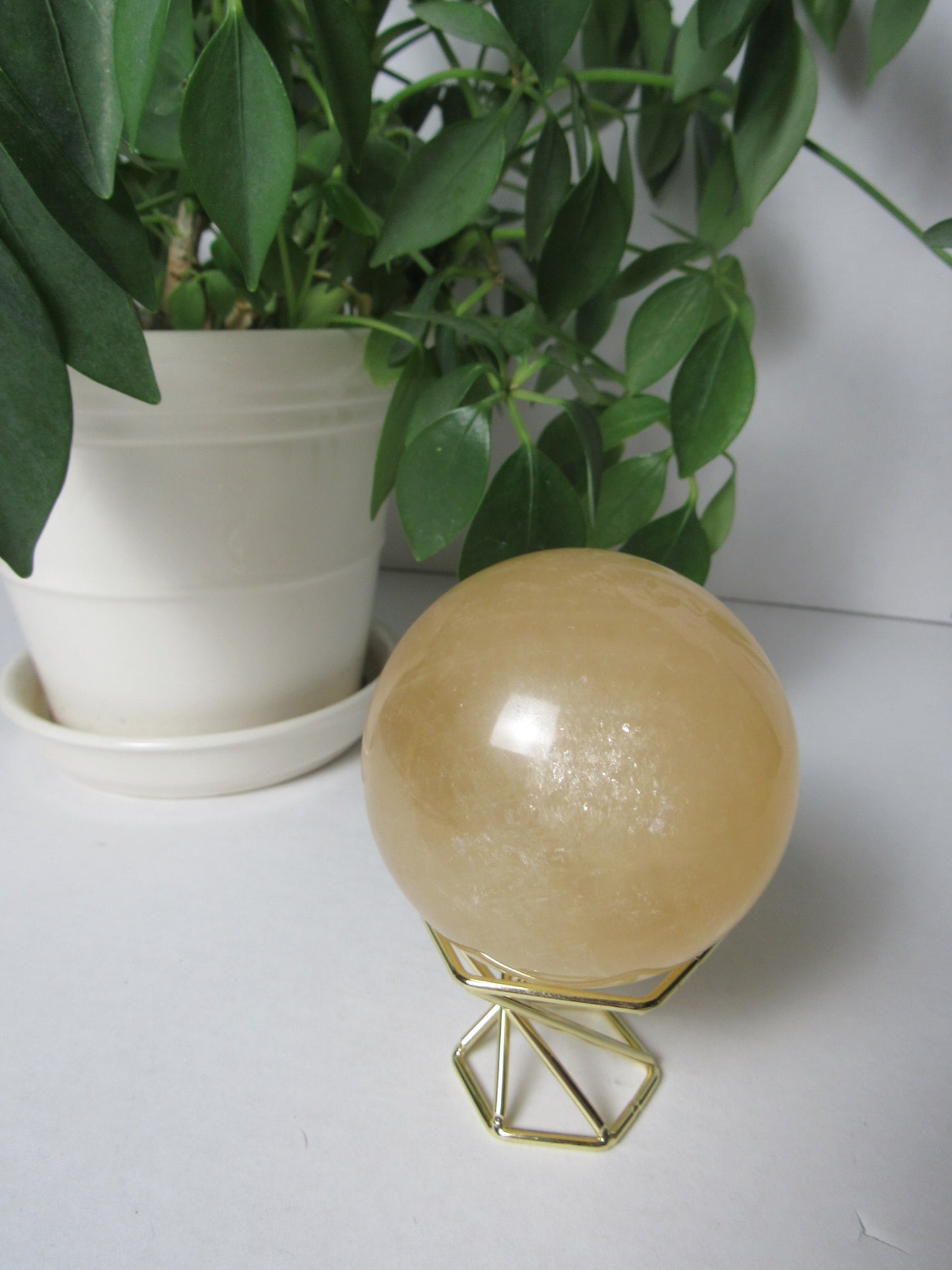 Honey Calcite Sphere