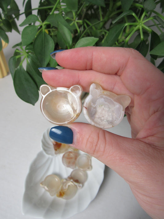 Flower Agate Bear Bowl