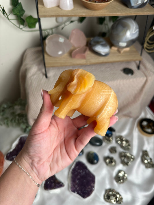 Orange Calcite Elephant