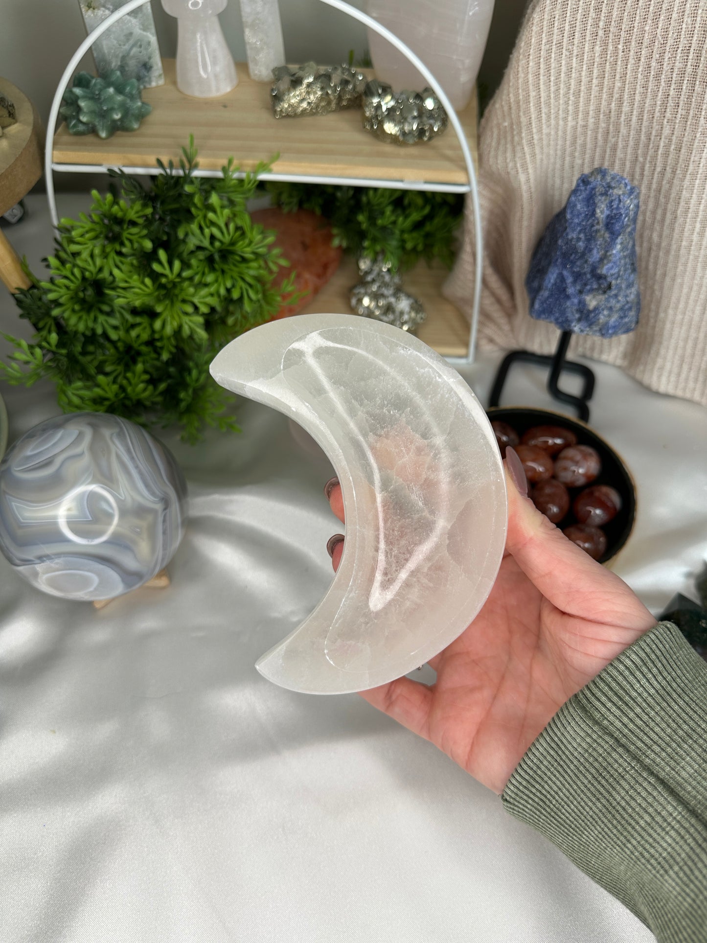 Moon Selenite Bowl Large