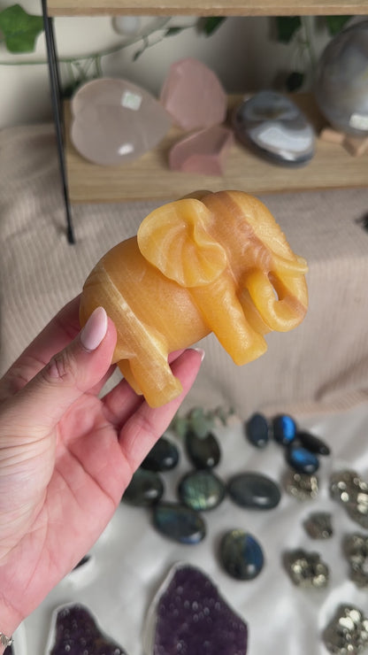 Orange Calcite Elephant